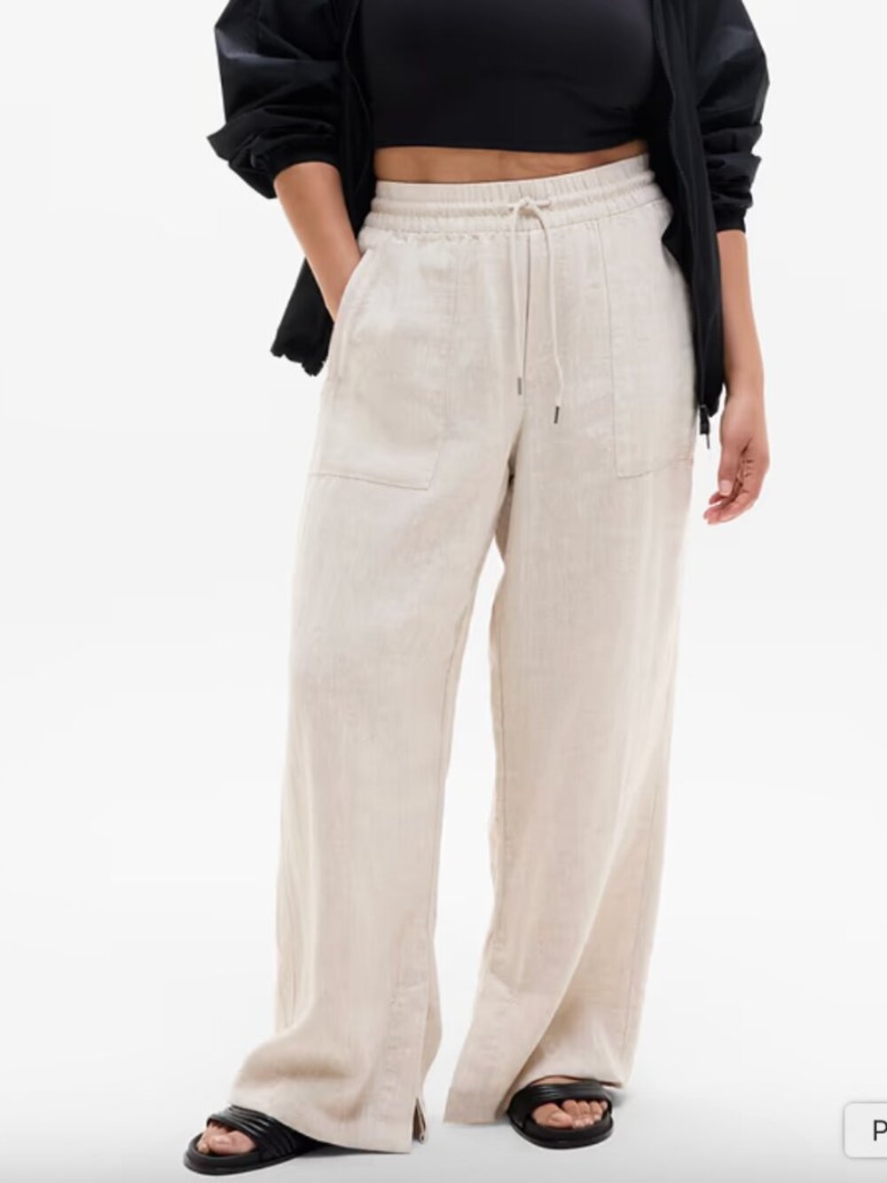 Athleta Retreat Linen High Rise Wide Leg Pant